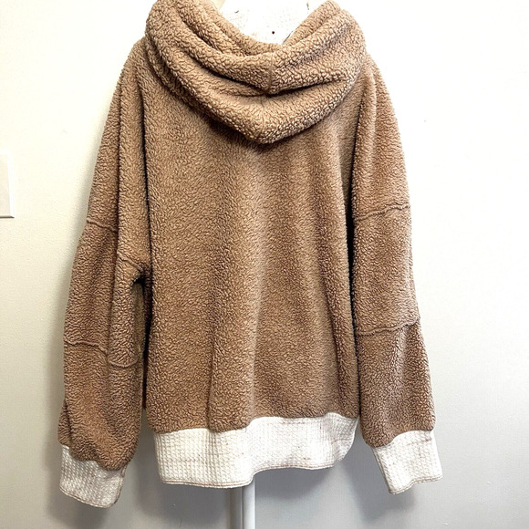 Free People Intimately Warmer Than You Oversized Faux Shearling Pink Hoodie S‎ - Picture 3 of 7